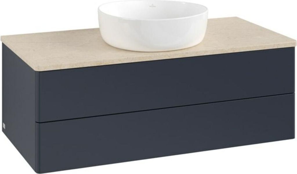V&B Waschtischunterschrank ohne Frontstruktur Antao 100x36x50cm, WBP botti., md bl. m Lac
