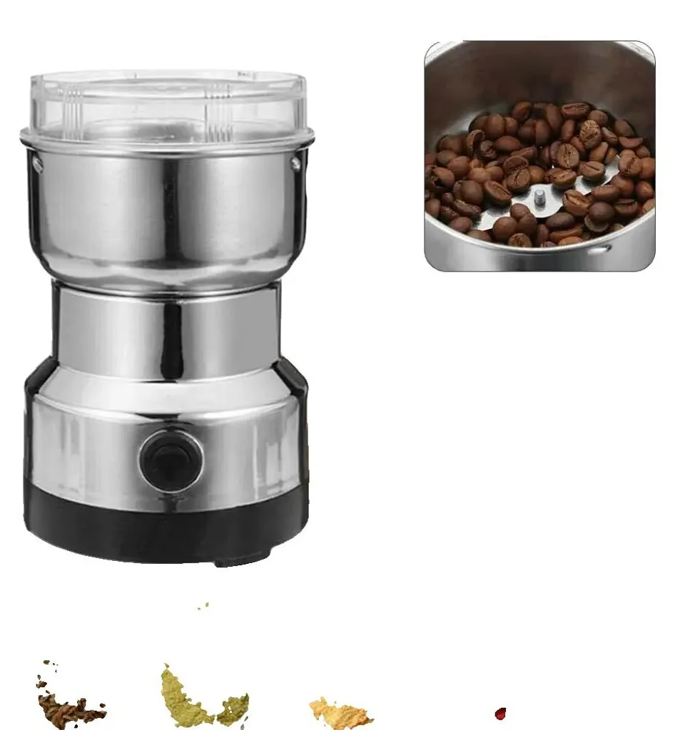 Broyeur à grains de café électrique en acier inoxydable et moteur 200W