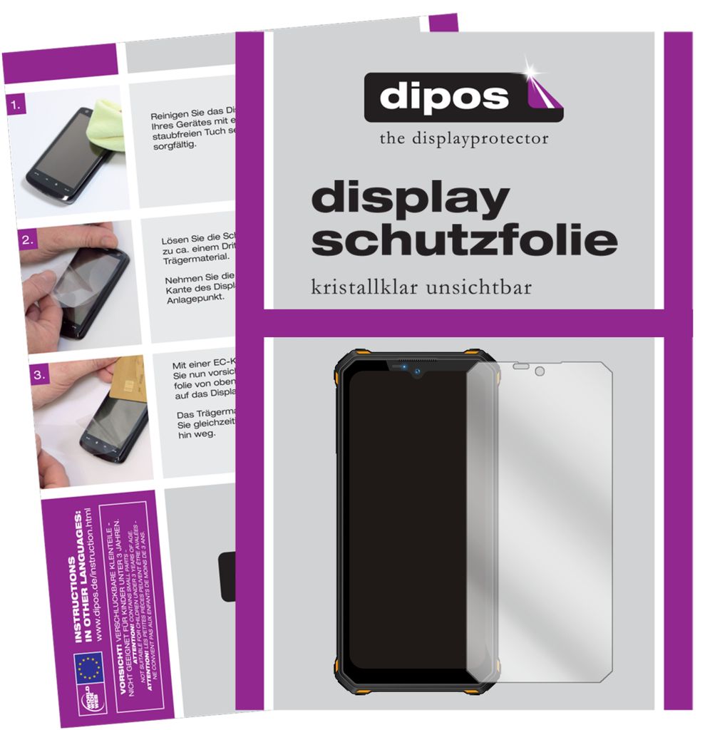 5x Schutzfolie für Oukitel W15 klar Displayschutzfolie Folie Display Schutz dipos