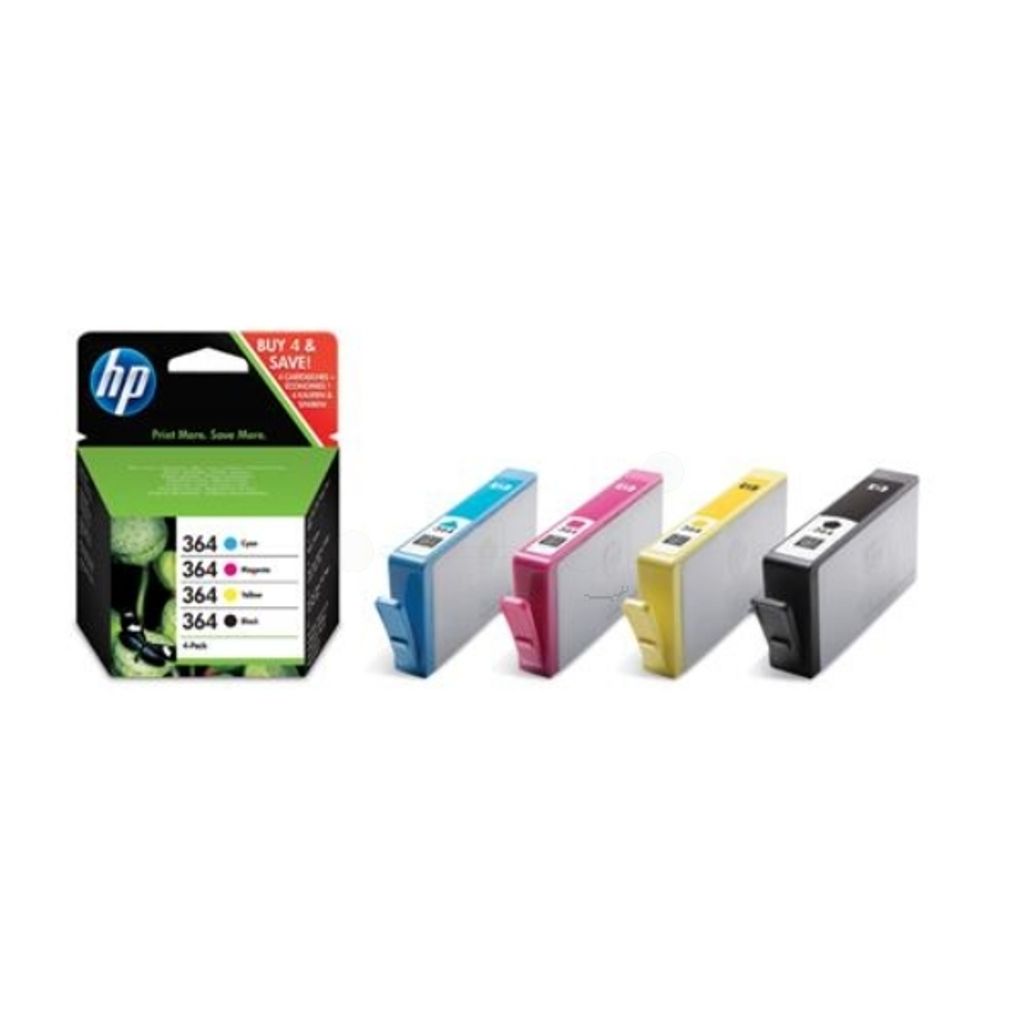 HP 364 4-pack Black/Cyan/Magenta/Yellow Original Ink Cartridges SD534EE, Standardertrag, Schwarz, Cyan, Magenta, Gelb, Tinte auf Pigmentbasis, Tint...