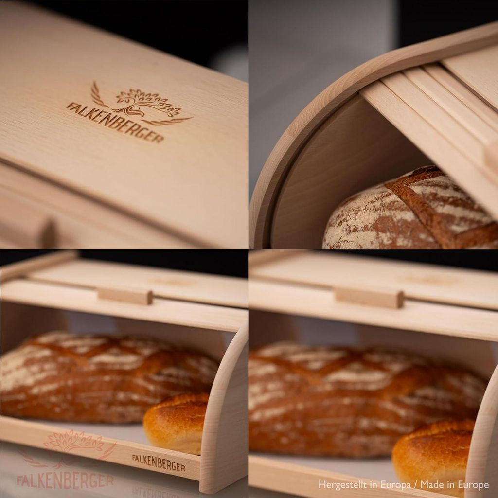 XL Holzbrotdose mit Rolldeckel - Handgefertigt und Nachhaltig