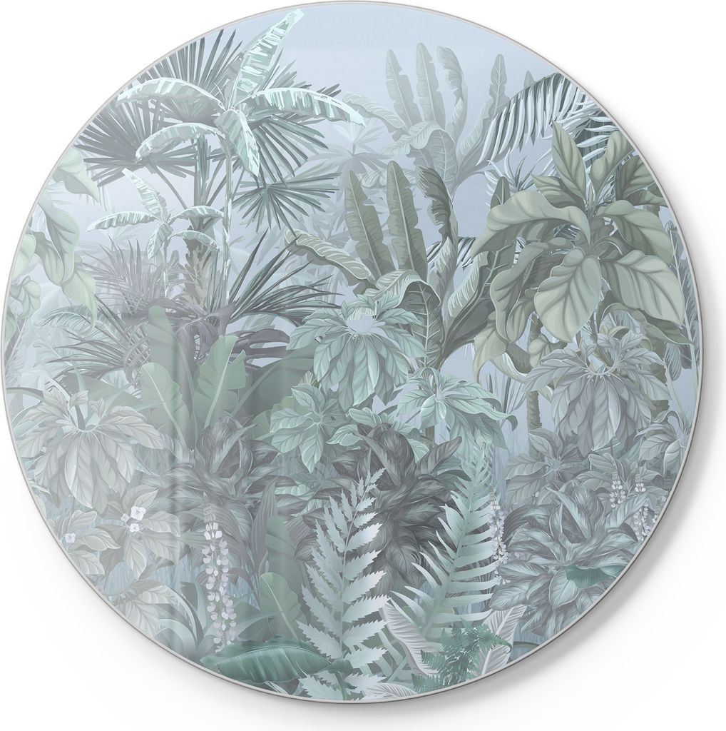 DEQORI Schneidebrett Glas Ø 30 cm 'Tropische Harmonie' Schneideplatte Servierplatte groß