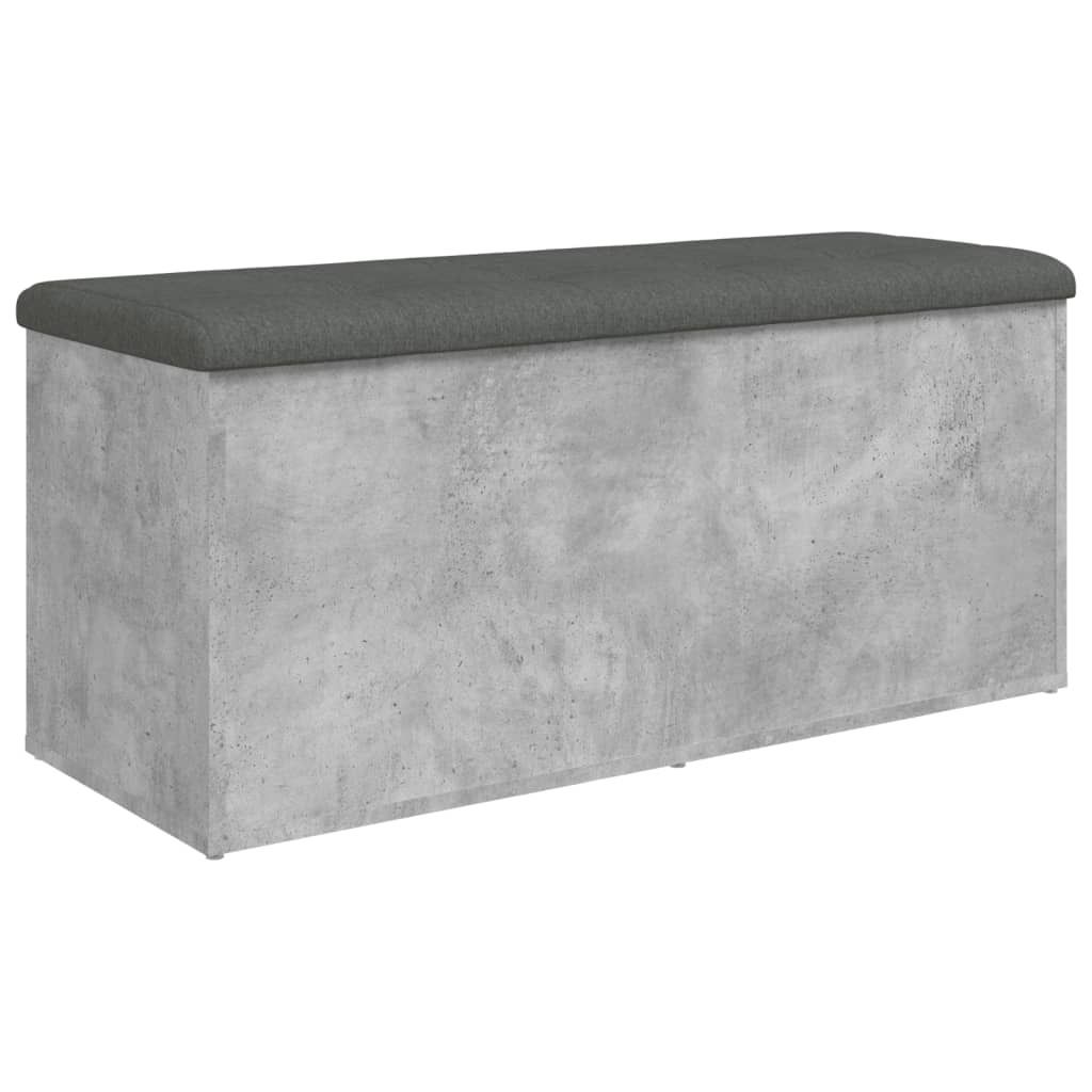 vidaXL Banc avec espace de rangement gris béton 102x42x45 Image du produit 