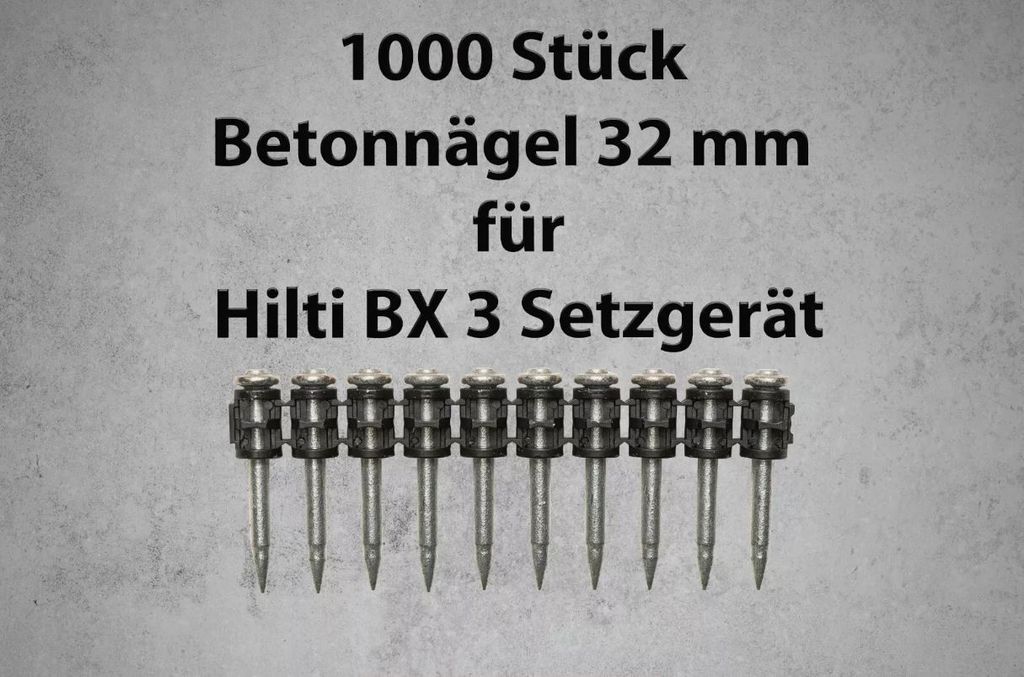 Hřebíky do betonu 1000 kusů 32 mm pro Hilti BX 3 nářadí pro Obrázek produktu 