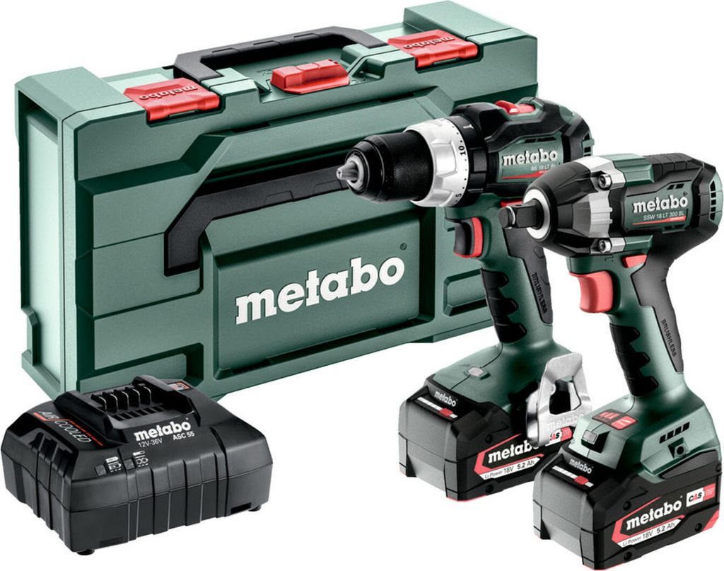 Metabo Akku Combo Set 2.9.3 18V, BS 18 LT BL + SSW 18 LT 300 BL, metaBOX 145 L