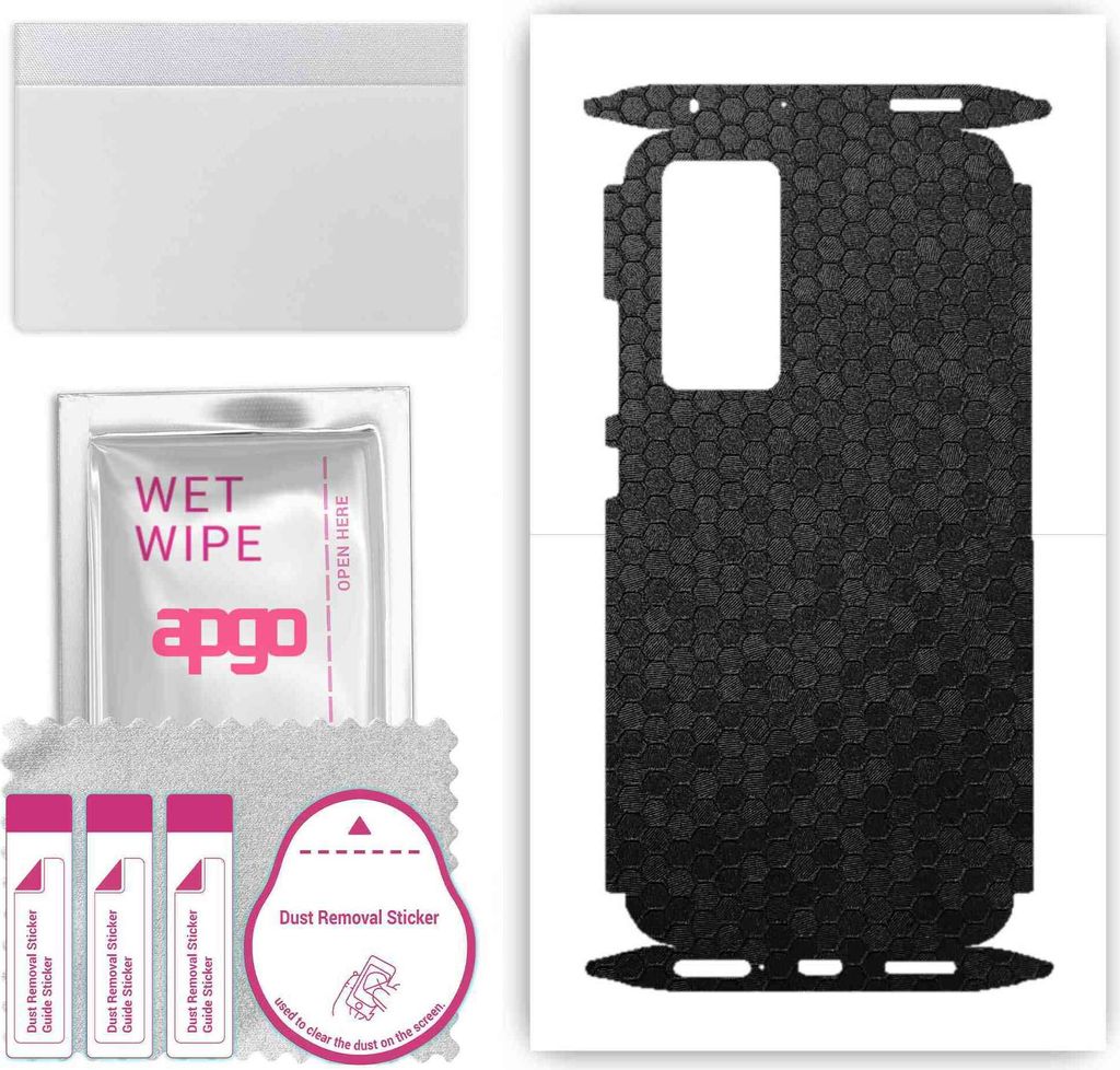 apgo Rückseite + Seiten Schutzfolie, Skin, kompatibel mit Xiaomi 12X, Hinten Displayschutzfolie aus Vinylfolie, kratzfest, einfache Montage - Schw...