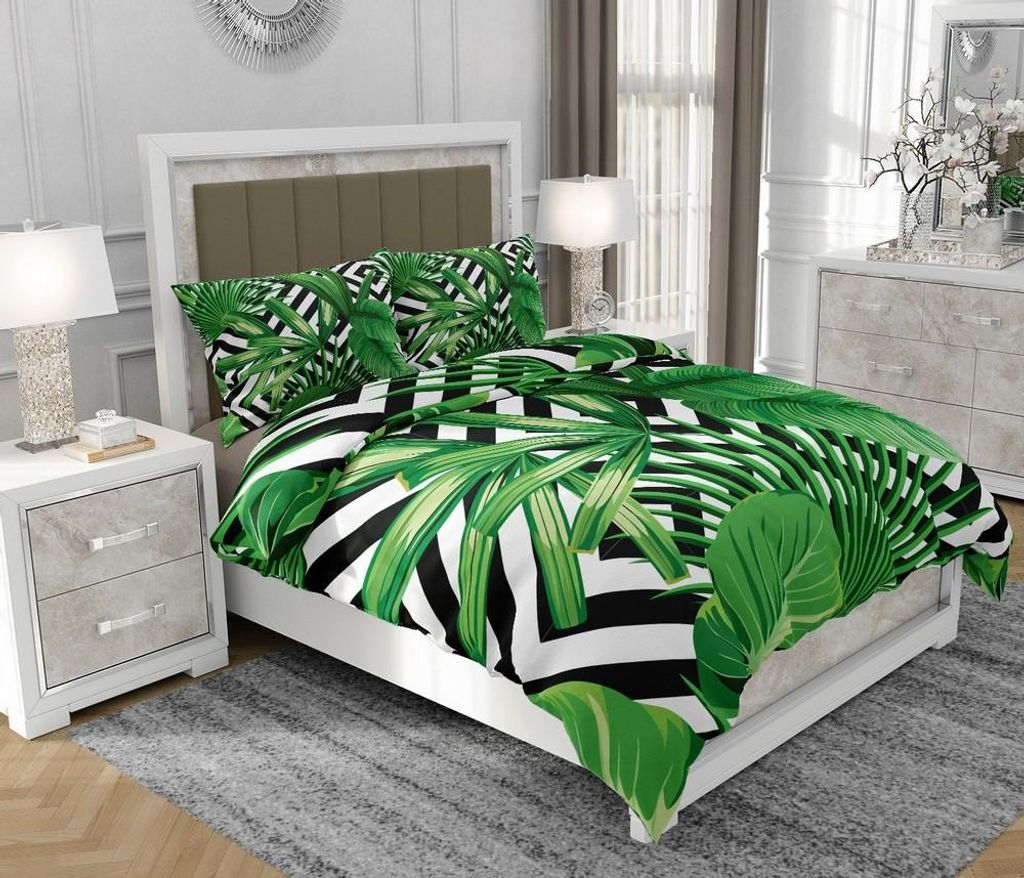 Bettwäsche 140x200 cm + 2x70x80 cm, 3-teilig, 100% Baumwolle, Satin, Reißverschluss, Bunt - SOVIO | So.0294