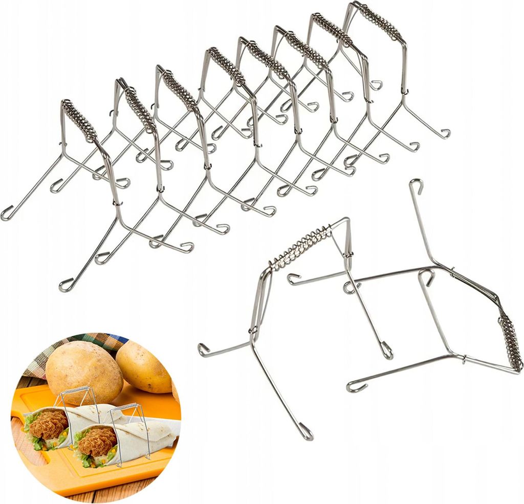 10 Rouladenklammern, Rouladenringe, Edelstahl, wiederverwendbar, Rouladenspieße, Kohlrollenklammern,zum Grillen und Kochen