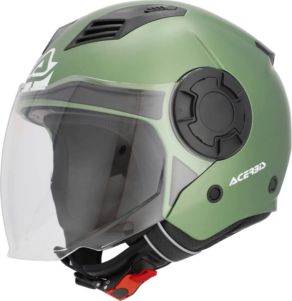Casque jet anti-transpiration Acerbis Vento vert mat en taille M