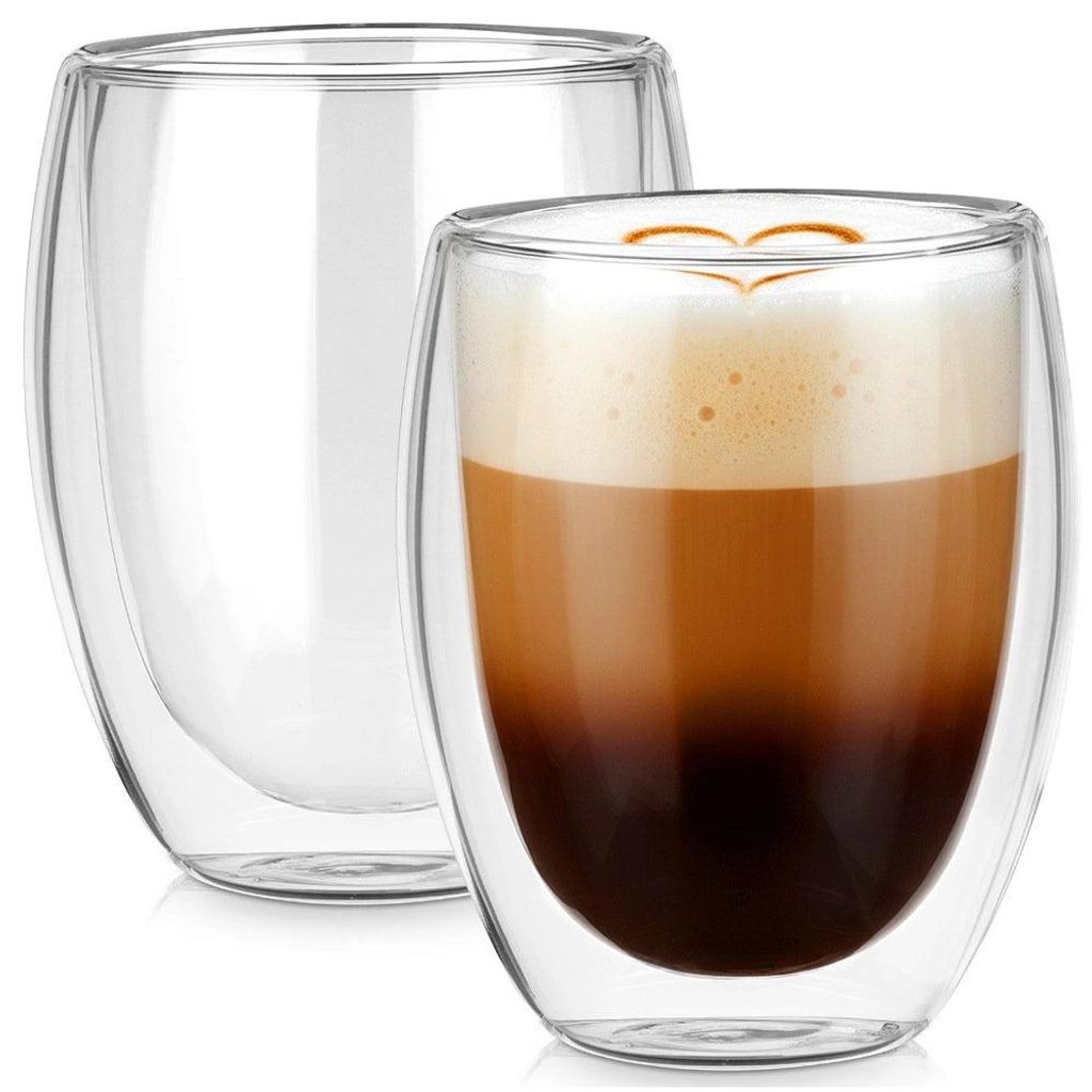 Doppelwandige Gläser für Kaffee und Tee, 370 ml, 2er-Set