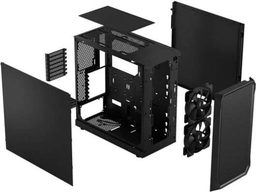 Case Fractal Focus 2 Nero Solido | Midi Tower ATX Airflow Ottimizzato - 4