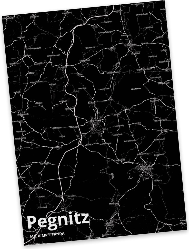 Mr. & Mrs. Panda Grußkarte Pegnitz - Geschenk, Postkarte, Stadt, Postkarten, einzelkarte, Fotokarte, Ansichtskarten, Dorf Karte Landkarte Map Stad...