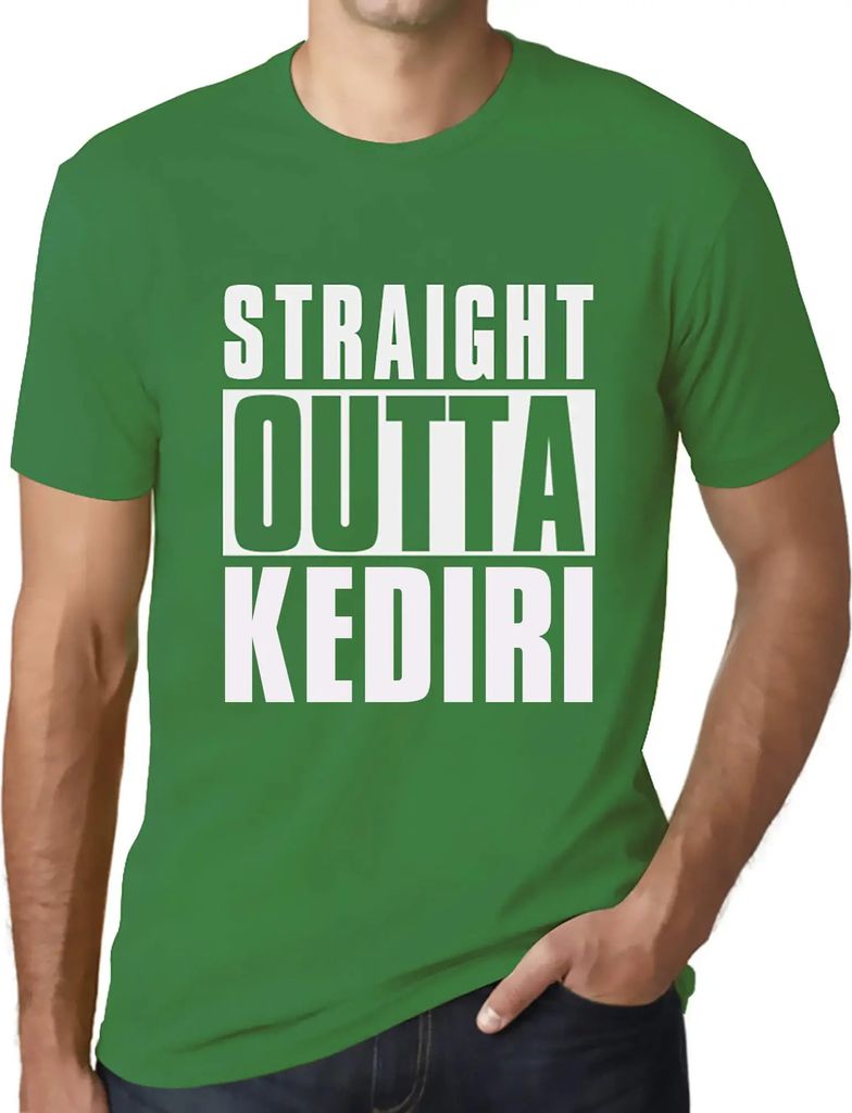 Herren Grafik T-Shirt Direkt aus Kediri – Straight Outta Kediri – Öko-Verantwortlich Vintage Jahrgang Kurzarm Lustige Druck Geburtstag Geschen...