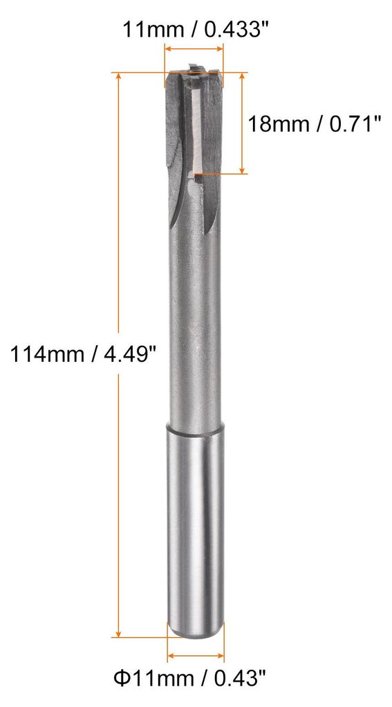 Hartmetall Reibahle 11 mm, 4 Schneidig, H8/H7 Genauigkeit, Sandstrahlbeschichtung Maschinenreibahle fš¹r Metall Holz Loch Reiben, Gerade Nut Hoch...