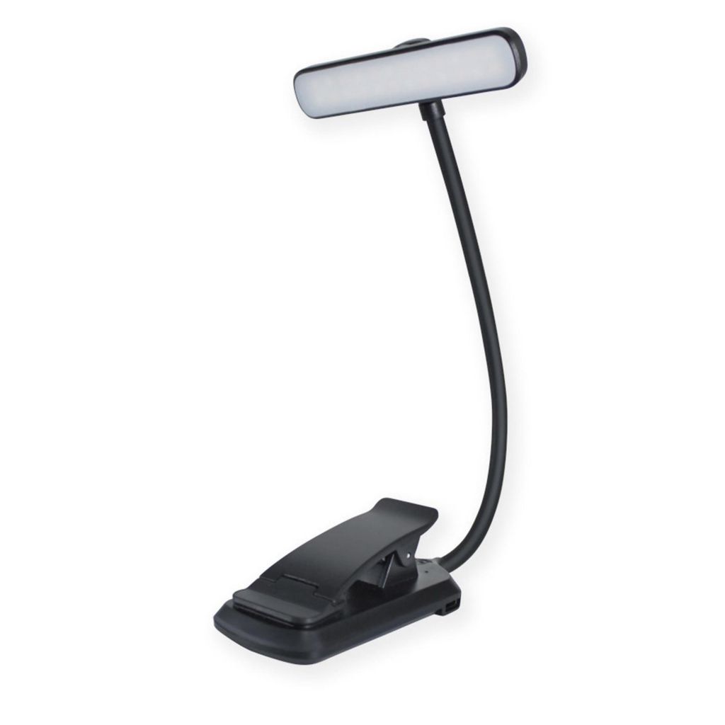 USB-LED-Leselampe mit Klemme – 315° flexibel verstellbar, dimmbar, 3 Leuchtmodi – schwarz