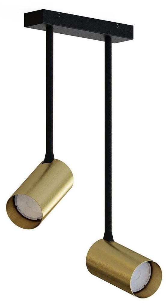 Moderner Deckenspot Messing Metall H:41cm verstellbar 2x GU10 Deckenleuchte Spot Wohnzimmer COLENE