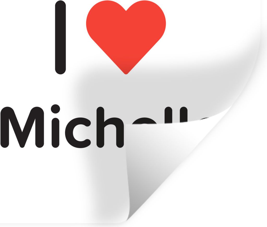 MuchoWow Wandtattoo Wandsticker Wandaufkleber Ich liebe - Michelle - Mädchen 50x50 cm Selbstklebend und Repositionierbar - Selbstklebend - Fotot...