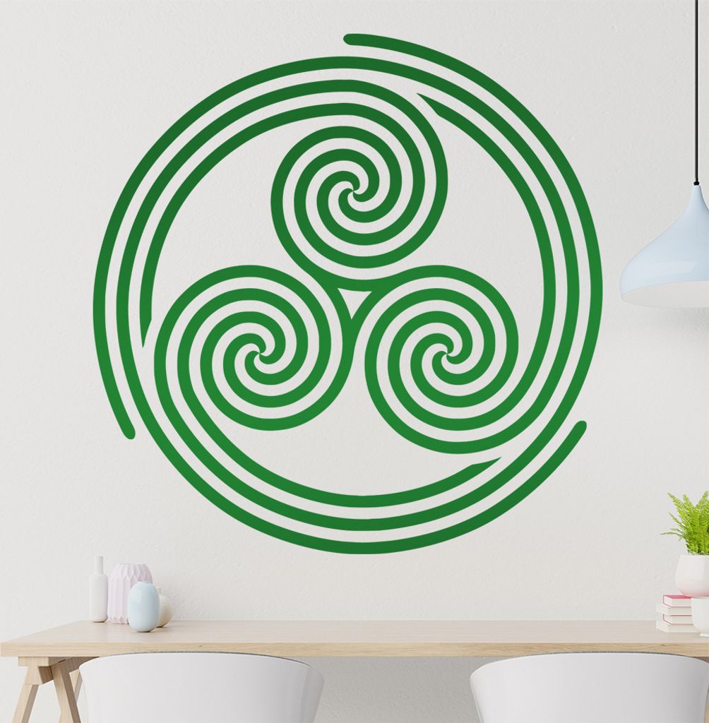 KIWISTAR Triskele Triskell Triskellion Wandtattoo in 6 Größen - Wandaufkleber Wall Sticker - Dekoration, Küche, Wohnzimmer, Schlafzimmer, Badezi...