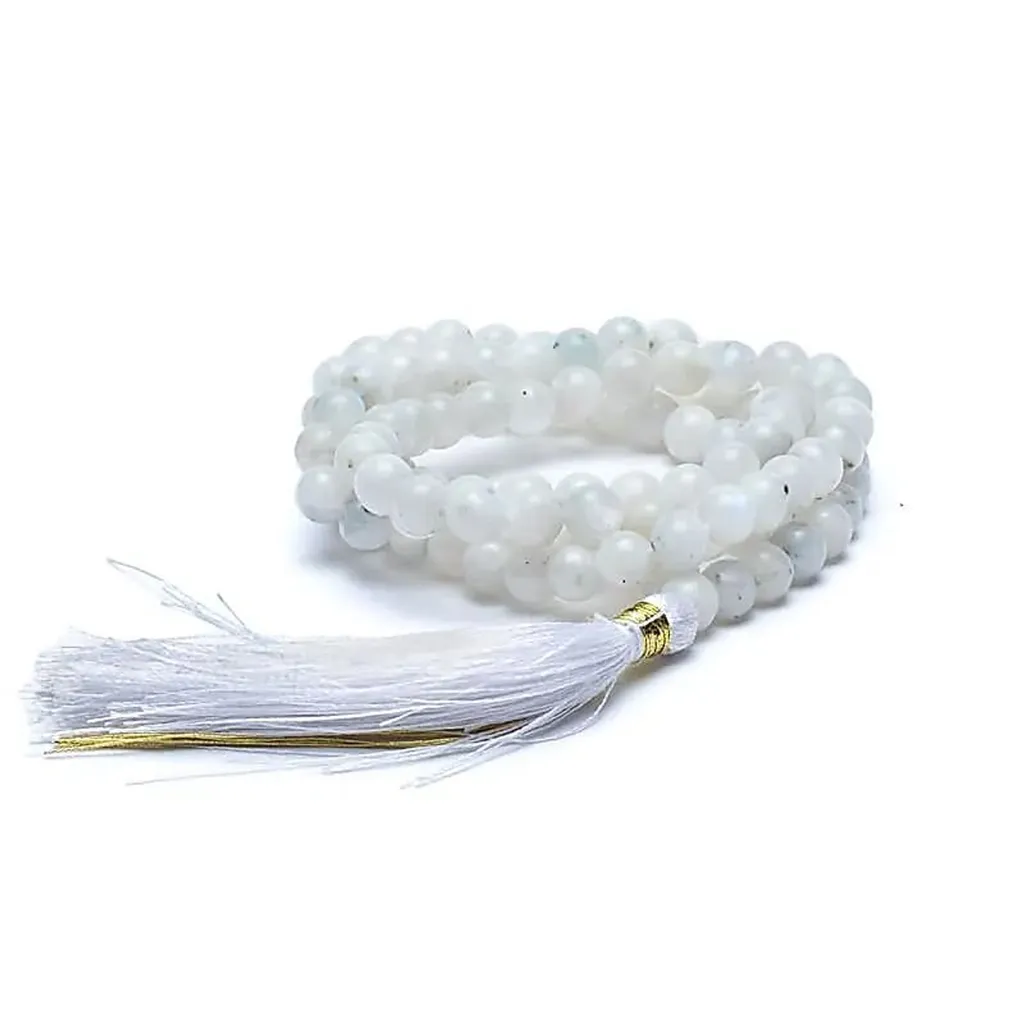Mala 108 Perles Pierre de Lune 6mm - Qualité AA Supérieure avec Sachet