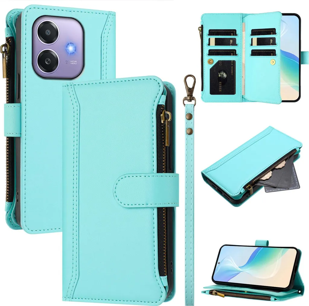 Cover Protettiva Oppo A3x 4G per Mamme: Portafoglio con Zip