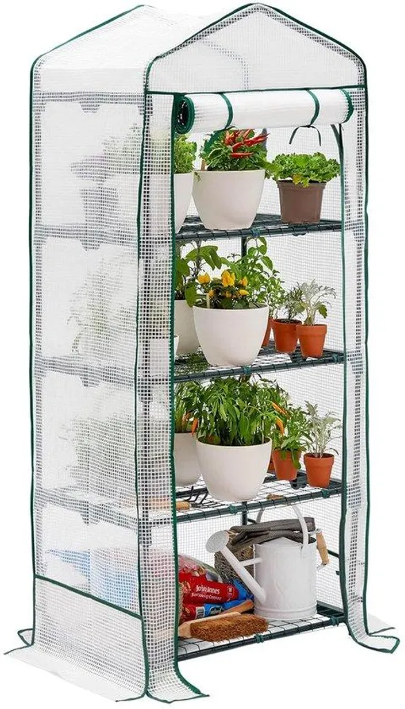 Jardinière verticale gain de place 69x49x125 cm en PE noir résistant