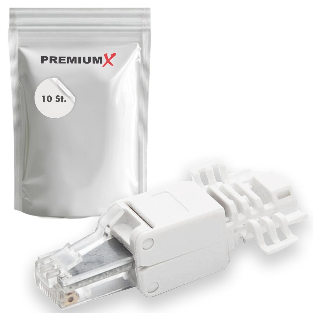 10x PremiumX CAT 6A Netzwerkstecker CAT6 CAT7 CAT7A RJ45 Produktbild 