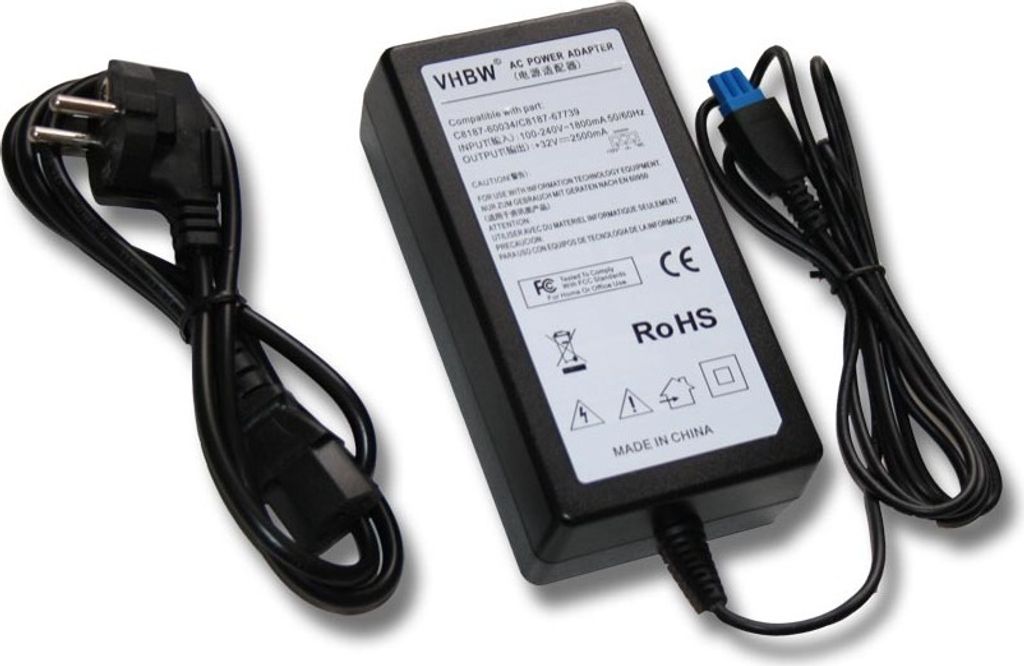 vhbw Netzteil kompatibel mit HP Officejet Pro K5400, L7590, K8600, K5300, L7350, K5400dtn, L7550, K5400tn, L7580, L7500, K8600DN Drucker - 18 cm