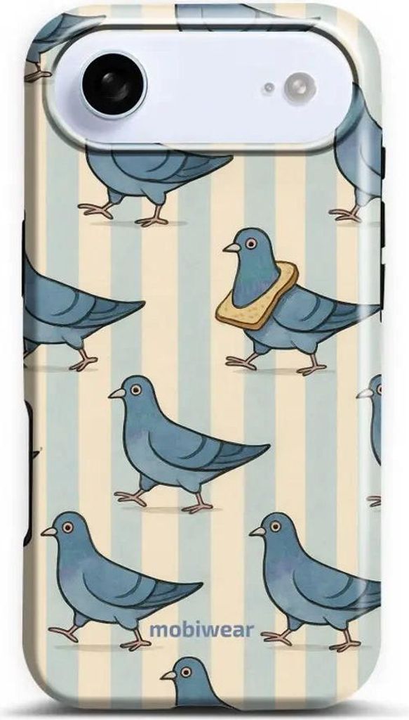 Handyhülle für iPhone Air, Mobiwear Elite Pro, Blaue Tauben
