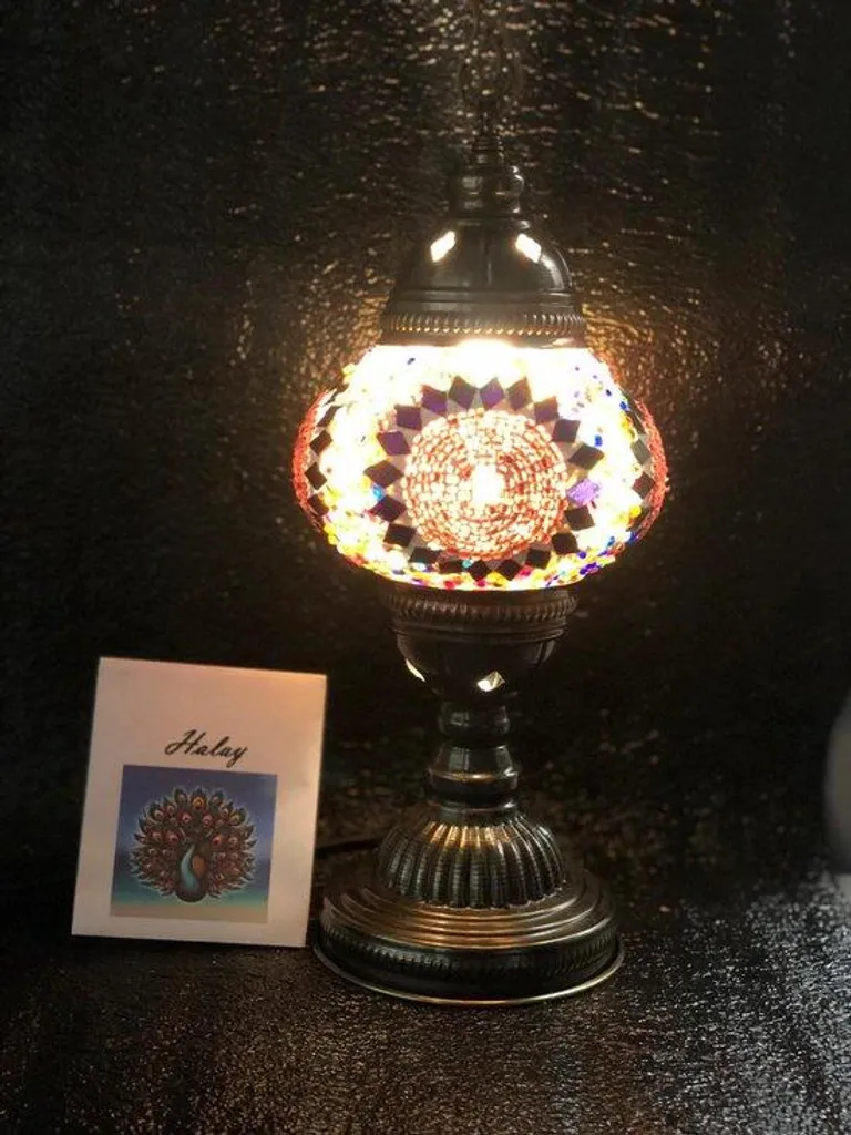 Lampe de Table Orientale Mosaïque - Veilleuse de Conte de Fées Multicolore