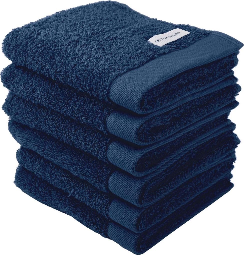 TOM TAILOR Gästehandtuch, 6er Pack - Color Bath Guest Towel, Frottier, Baumwolle Dunkelblau 30x50cm