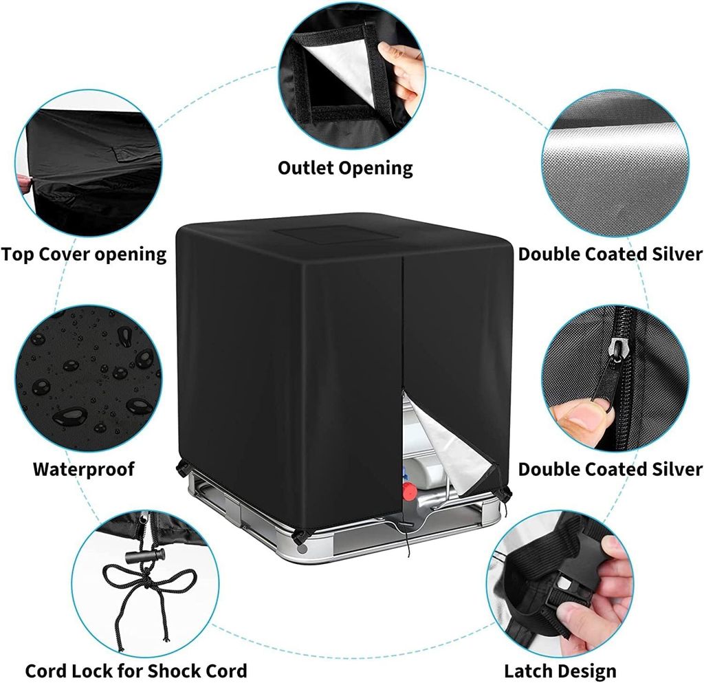 IBC Tank Abdeckung, 120 x 100 x 116CM IBC Container Cover Produktbild 5