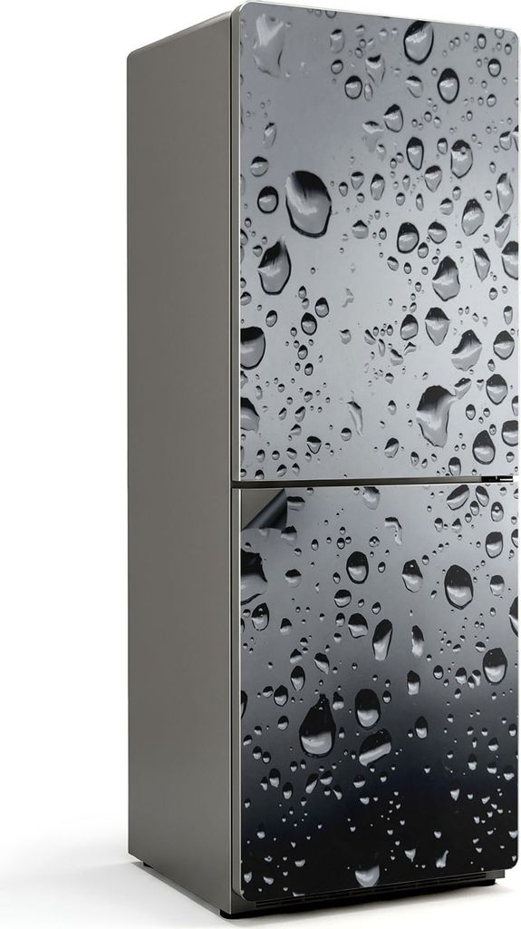 Tropfen auf Glas – Magnetische Kühlschrank Abdeckung – Dekorfolie magnetisch Küche – Kühlschrank Magnet Deko – selbstklebende Magnettafe...