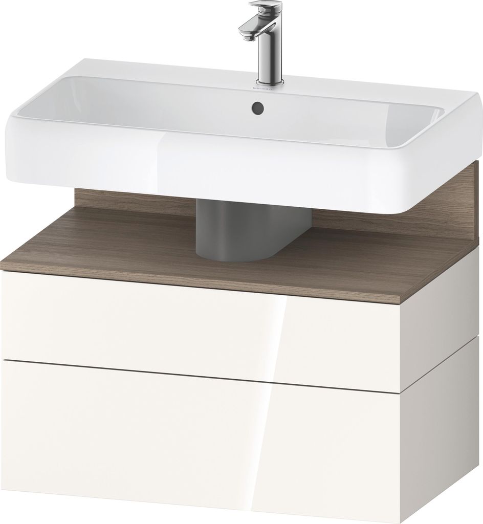 Duravit Qatego Waschtischunterbau, 1 Auszug und 1 Schublade, 790x470x590mm, Nische Eiche Terra, QA4394035220000