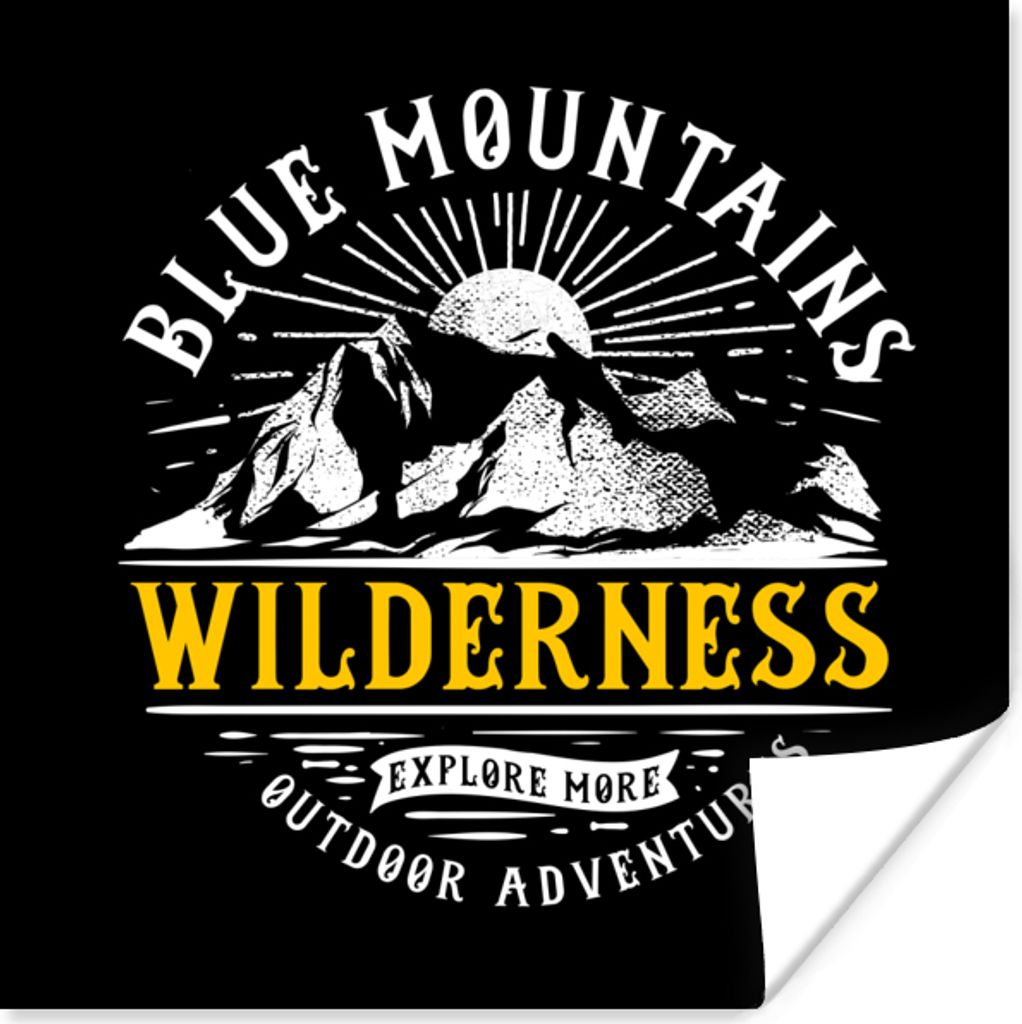 MuchoWow Poster Berg - Reisen - Retro - Zeichnung 30x30 cm - Wandposter - Printing