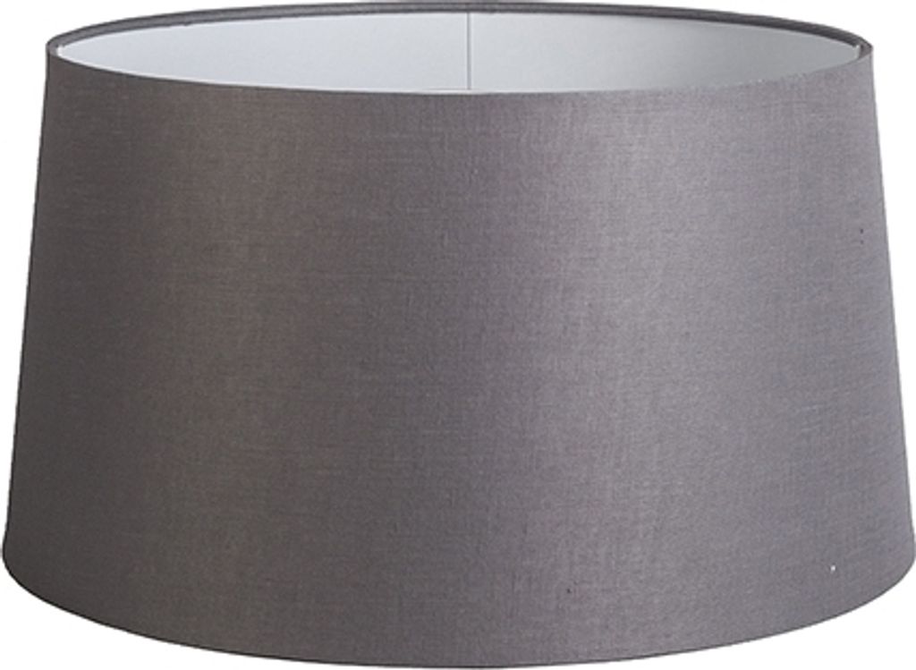 QAZQA Leinen Lampenschirm aus Leinen Dunkelgrau Rund Abgeschrägt 45I40I25 ,
