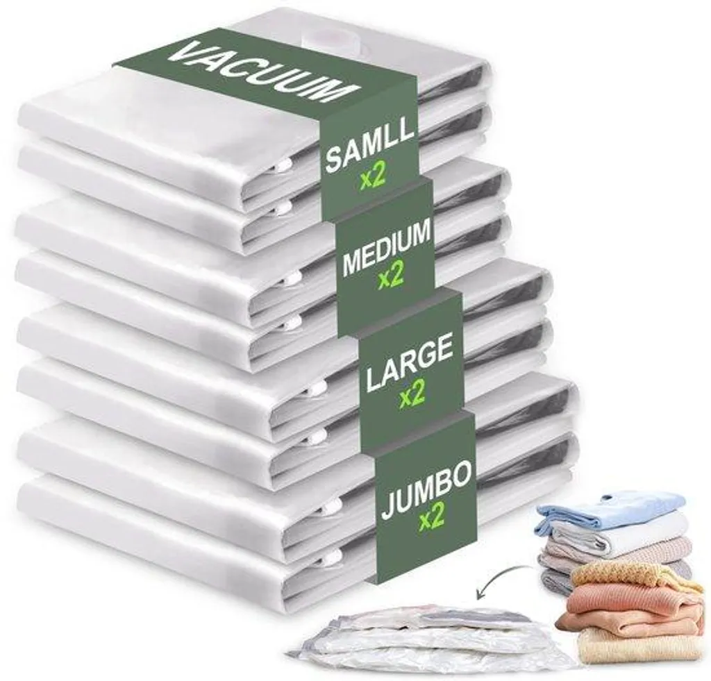 Sacs sous vide de voyage pour vêtements avec pompe manuelle - Lot de 12