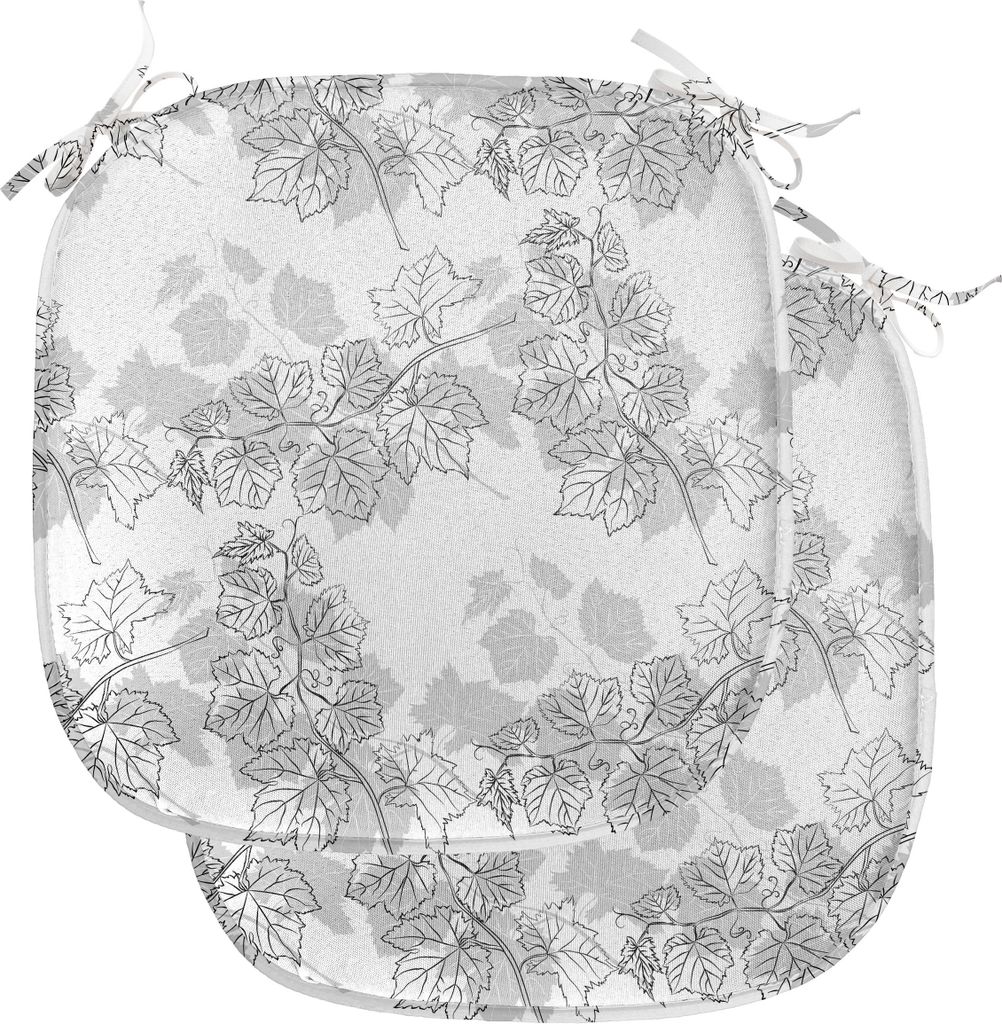 ABAKUHAUS Grau Polster für Esszimmerstühle, Disc Spirals Shapes, Dekoratives wasserfestes Kissen mit Riemen für Küchensitze, 40 cm x 40 cm-2er ...