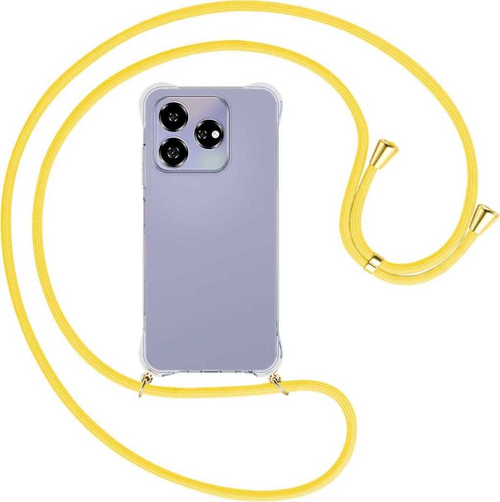 Handykette Backcover-Schutzhülle mit Band (Metall goldfarben) für ZTE Axon 60 4G/Blade V60 4G - gelb
