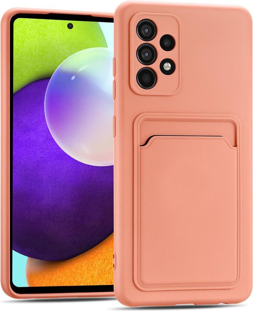 Conie Schutzhülle für Samsung Galaxy A33 5G mit Kartenfach Tasche Case Cover Bumper Silikon Hülle in Rosa