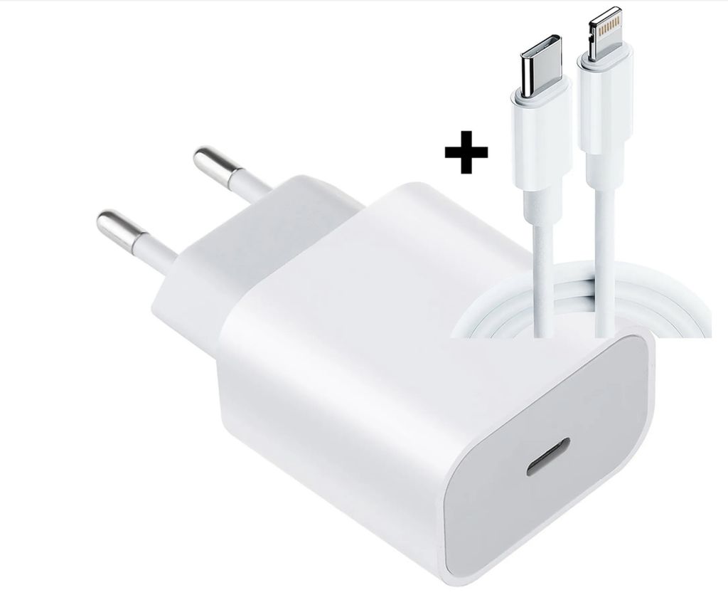 iPhone Ladegerät 20W Charger Netzteil + 1m USB‑C auf Produktbild 
