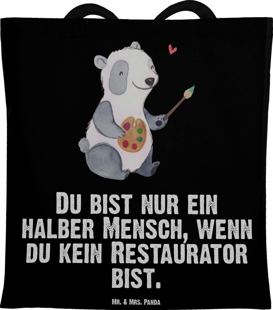 Mr. & Mrs. Panda Tote Bag Restaurator Herz - Schwarz - Produktbild 
