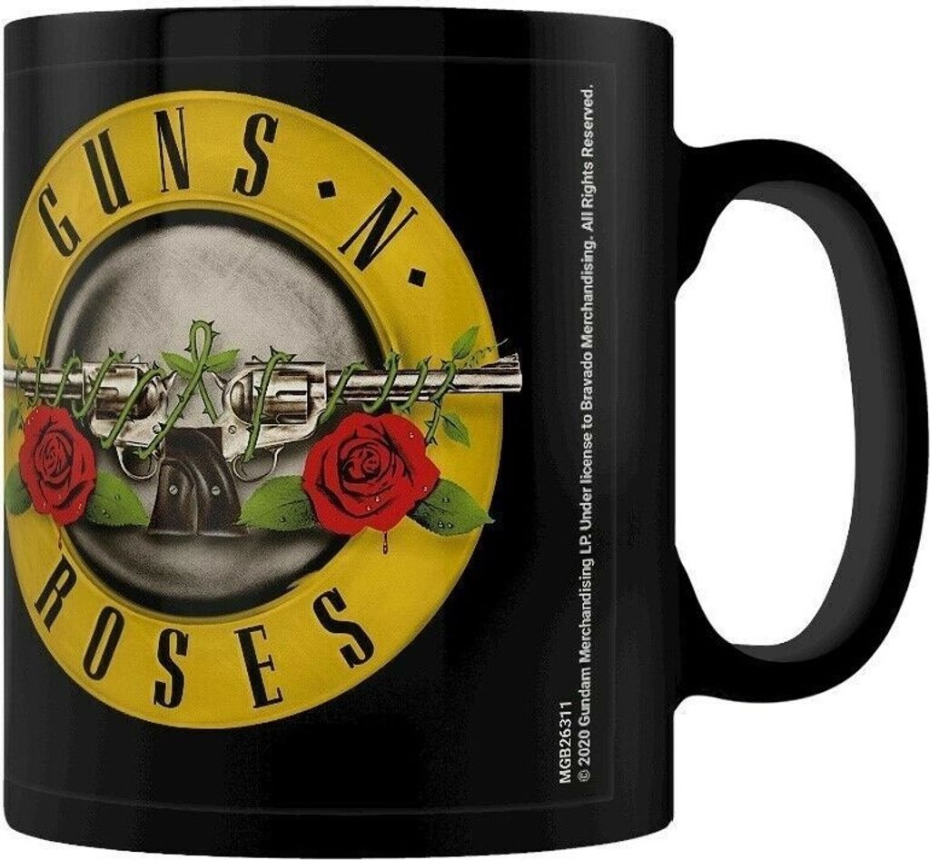 Guns N Roses - Kaffeebecher, Patronen-Logo PM2935 (10,5 cm x 12 cm x 8,7 cm) (Schwarz/Gold/Grau)