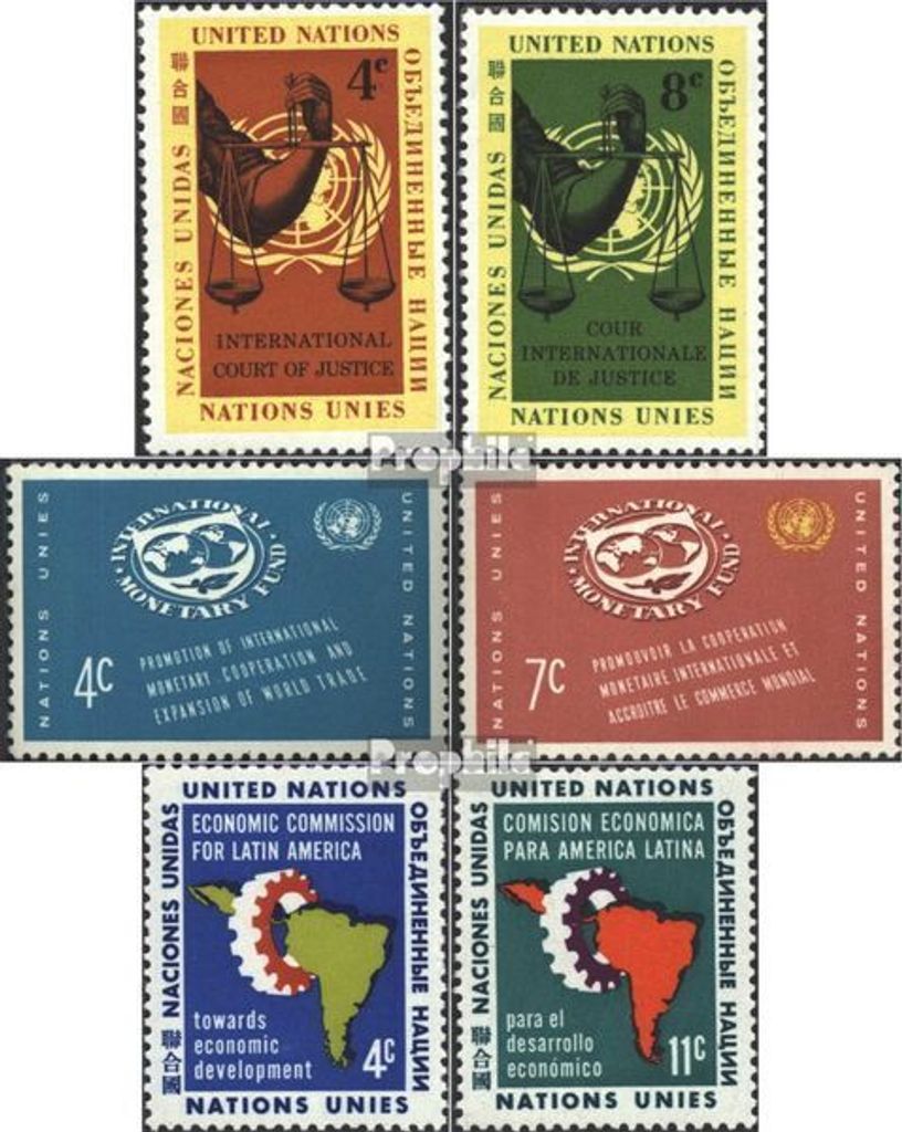 Briefmarken UNO - New York 1961 Mi 94-95,96-97,107-108 (kompl.Ausg.) gestempelt Sondermarken