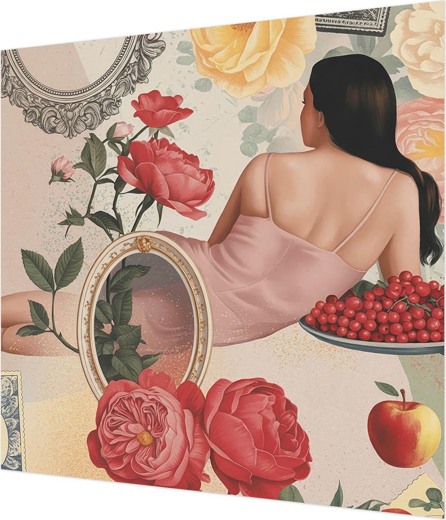 Wandtapete - Dekorative Tapete für Wohnzimmer - Tapetenfolie für Wanddekoration - 250x250 cm - Florale Eleganz