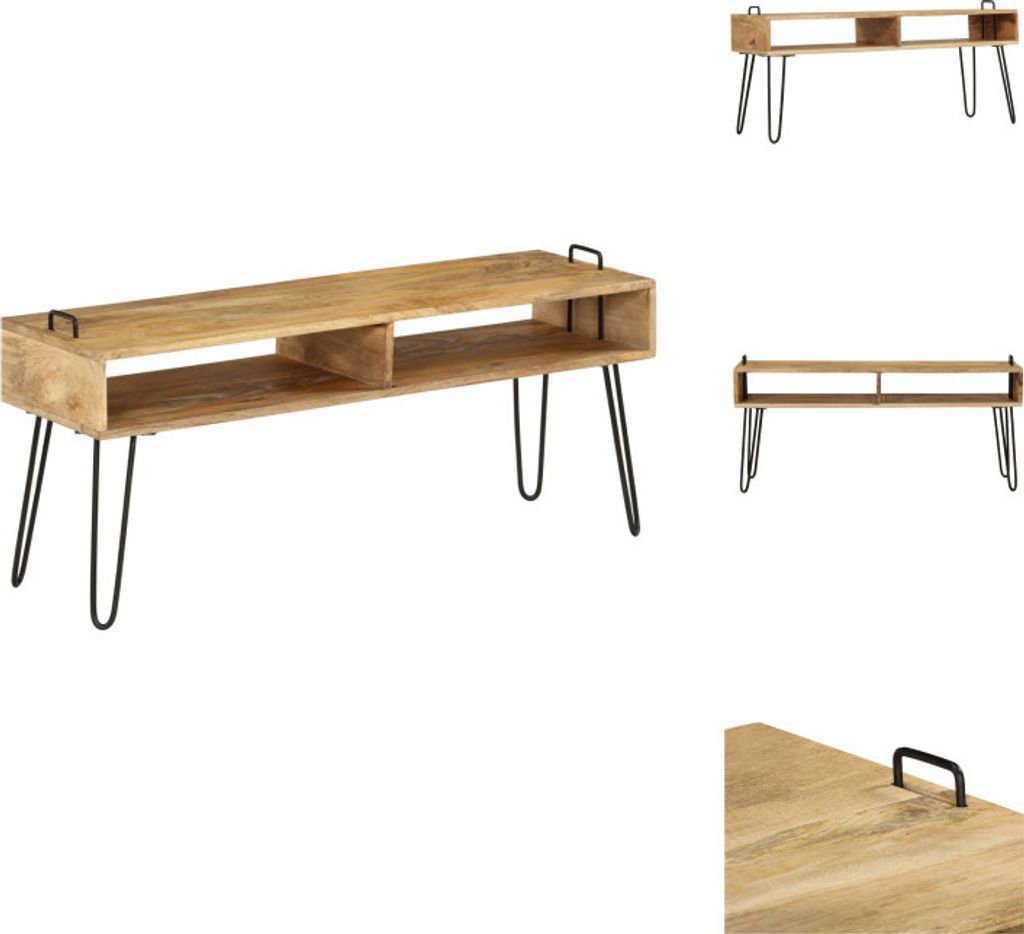 vidaXL TV-Schrank Mangoholz Massiv 110 x 35 x 45 cm - TV-Möbel