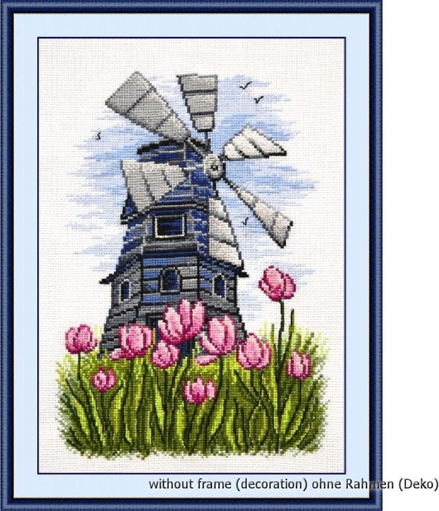 Oven Kreuzstichset "Mühle auf dem Feld", Zählmuster, 29x21cm