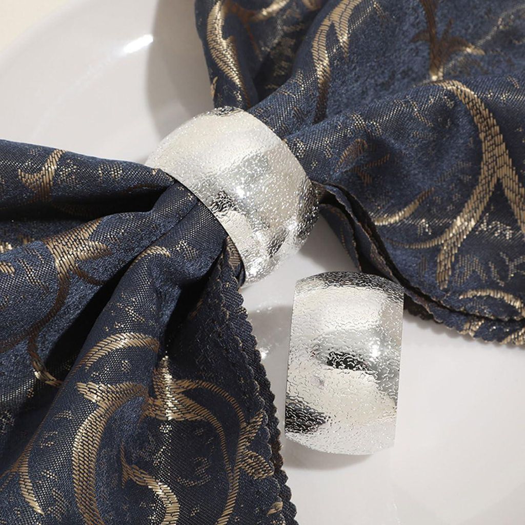 Elegante Serviettenringe - Tafeldekoration - 12 Stück - Silber - Metall