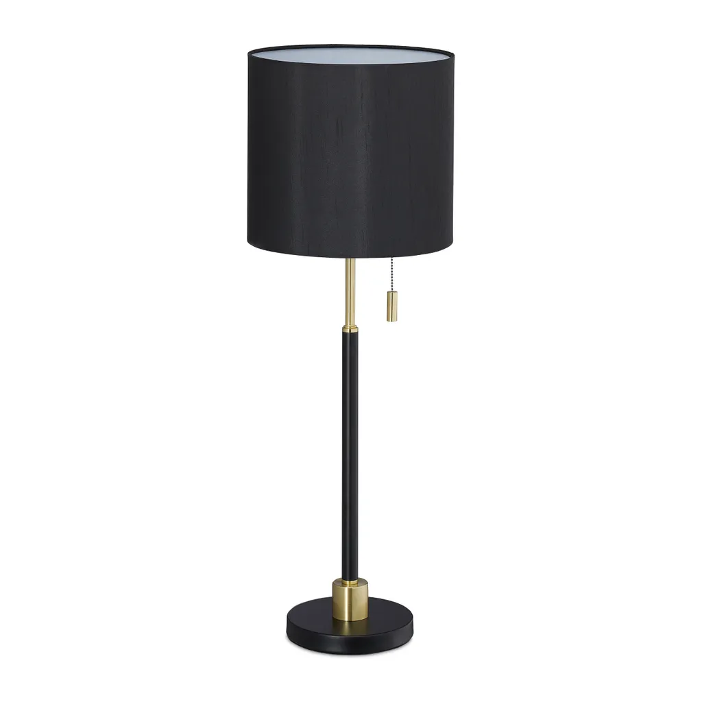 relaxdays 10032227_0 relaxdays Tischlampe schwarz, gold