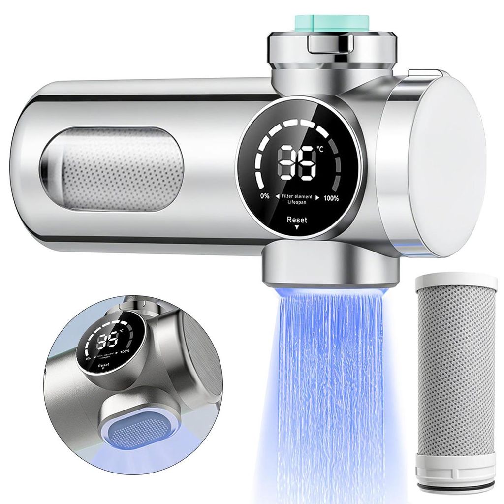 Wasserfilter Wasserhahn,UV-Sterilisation Leitungswasserfilter,Leitungswasserfilter, Entfernt Chlor, Schwermetalle und Schlechten Geschmack,10-stufi...
