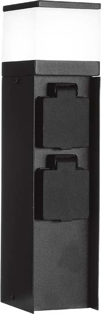 Potelet de jardin noir avec prise secteur intégrée IP44 V-TAC VT-1197